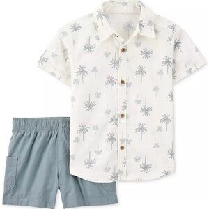 Carter's Toddler Boys Cotton Palm Tree-Print Shirt & Shorts, 2-Piece Set Size 4T